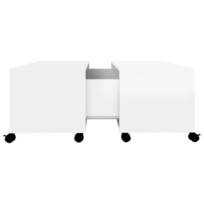 vidaXL Table basse Blanc brillant 75x75x38 cm Aggloméré