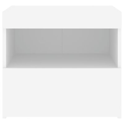 vidaXL Table de chevet avec lumières LED blanc 50x40x45 cm