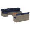 vidaXL Ensemble de canap&eacute; de jardin 11 pcs avec coussins gris r&eacute;sine tress&eacute;e