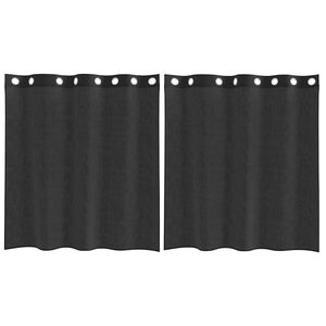 vidaXL Rideaux en voile avec œillets 2 pcs noir 140x140 cm