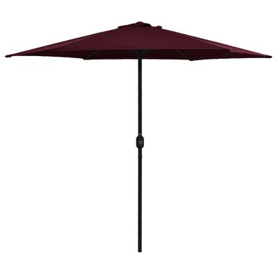 vidaXL Parasol de jardin et mât en aluminium 270x246 cm rouge bordeaux