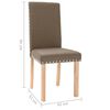 vidaXL Chaises &agrave; manger lot de 6 taupe tissu
