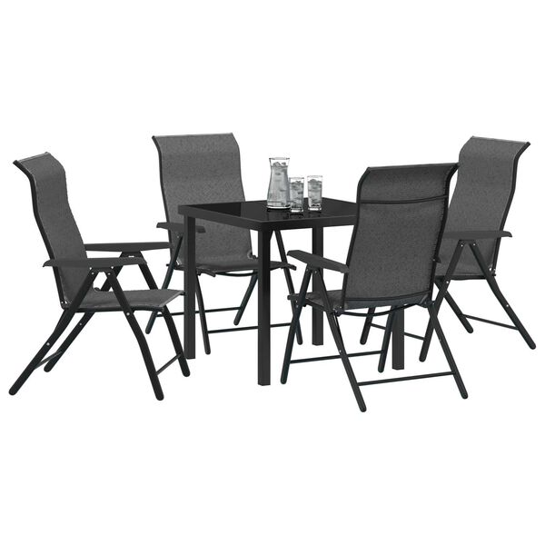 vidaXL Ensemble de salle à manger pour jardin 5 pcs Gris