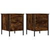 vidaXL Tables de chevet 2 pcs ch&ecirc;ne fum&eacute; 40x42x50 cm bois ing&eacute;nierie