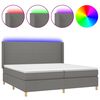 vidaXL Sommier &agrave; lattes de lit matelas LED Gris fonc&eacute; 200x200 cm Tissu