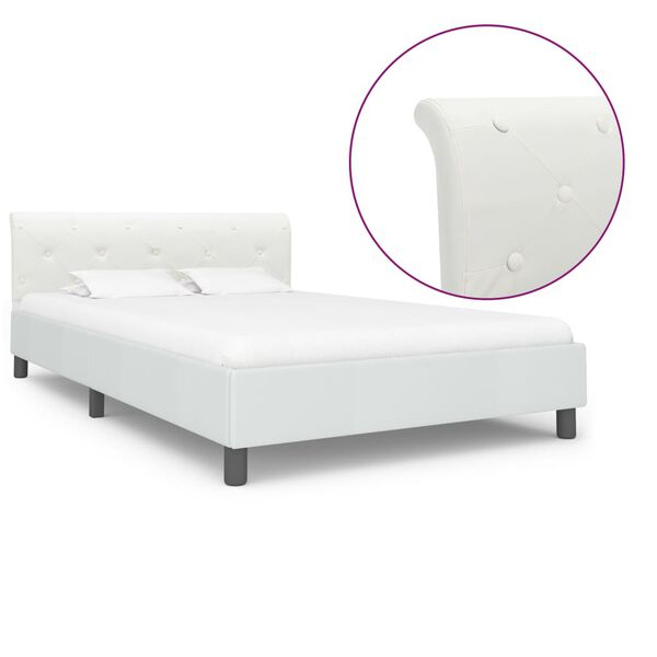 vidaXL Cadre de lit sans matelas blanc similicuir 120x200 cm