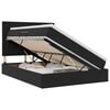 vidaXL Lit de rangement LED avec matelas Noir 140 x 190 cm Velours