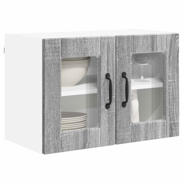 vidaXL Armoire de cuisine avec porte 2 pcs Gris Sonoma 60 x 31 x 40 cm