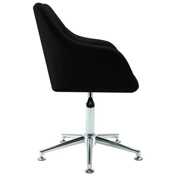 vidaXL Chaise pivotante à manger noir tissu