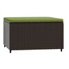 vidaXL Repose-pied de jardin avec coussin marron r&eacute;sine tress&eacute;e