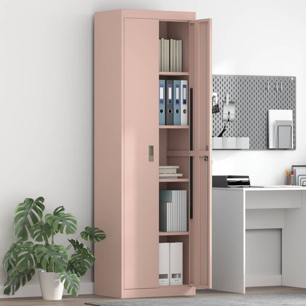 vidaXL Armoire de rangement avec stockage 2 pcs Rose 60 x 40 x 200 cm