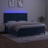 vidaXL Sommier &agrave; lattes de lit matelas et LED Bleu fonc&eacute; 180x200 cm
