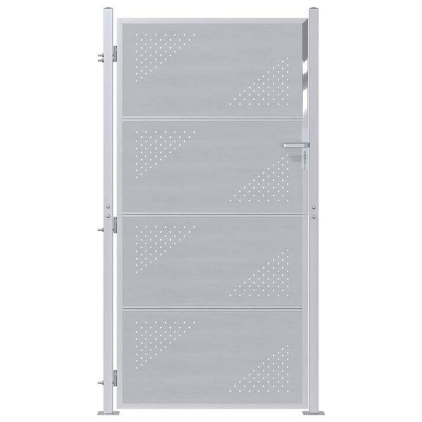 vidaXL Porte de Jardin Argenté 96 x 180 cm Acier inoxydable