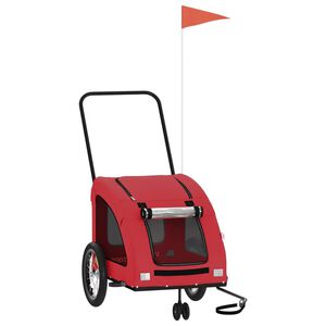 vidaXL Remorque de v&eacute;lo pour animaux de compagnie rouge