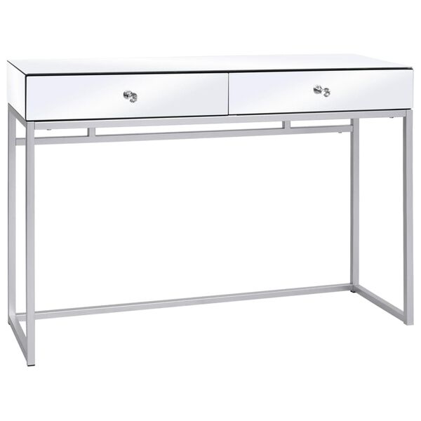 vidaXL Table console miroir Acier et verre 107 x 33 x 77 cm