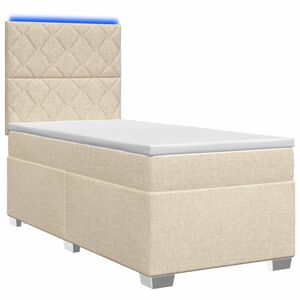 vidaXL Lit boxspring avec matelas Cr&egrave;me 80 x 200 cm Tissu