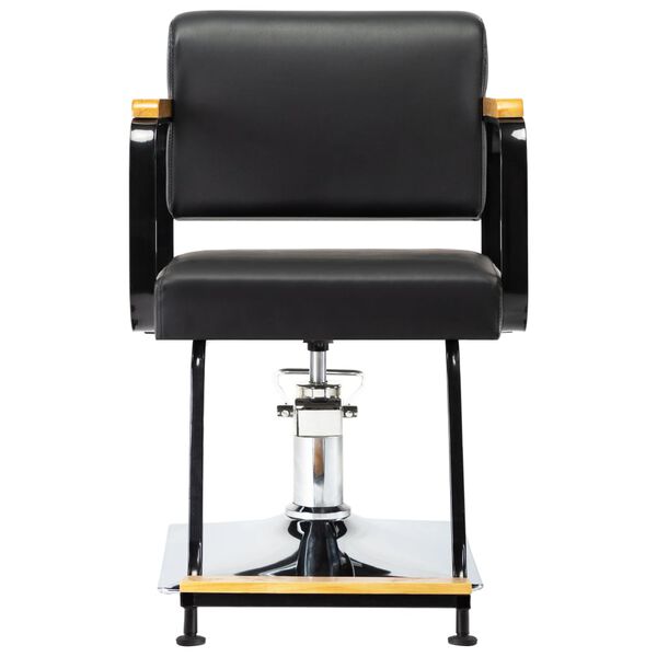 vidaXL Chaise de barbier professionnelle Noir Similicuir