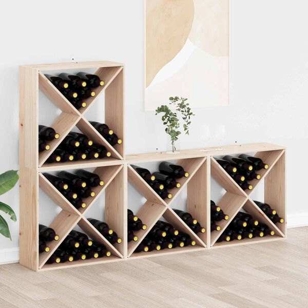 vidaXL Étagère à vin 4 pcs Naturel 62 x 25 x 62 cm Pin massif