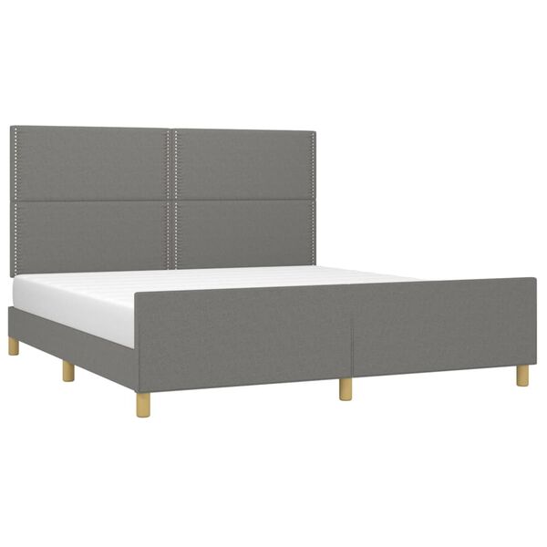 vidaXL Cadre de lit sans matelas gris fonc&eacute; 180x200 cm tissu