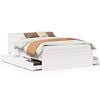 vidaXL Cadre de lit sans matelas avec t&ecirc;te de lit blanc 150x200 cm pin