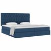 vidaXL Lit avec rangement et matelas Bleu 200 x 200 cm Polyester