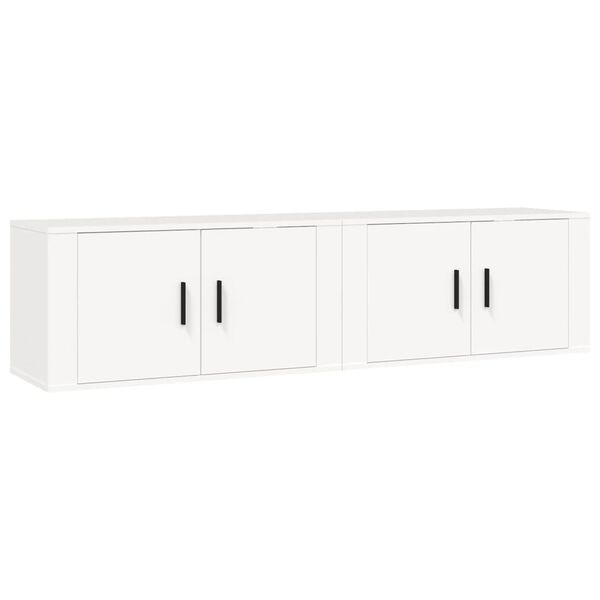 vidaXL Meubles TV muraux 2 pcs blanc 80x34,5x40 cm