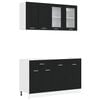 vidaXL Unit&eacute; de cuisine LYON 4 pcs Ch&ecirc;ne noir Bois d'ing&eacute;nierie