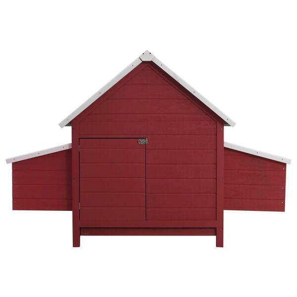 vidaXL Poulailler Rouge 157x97x110 cm Bois