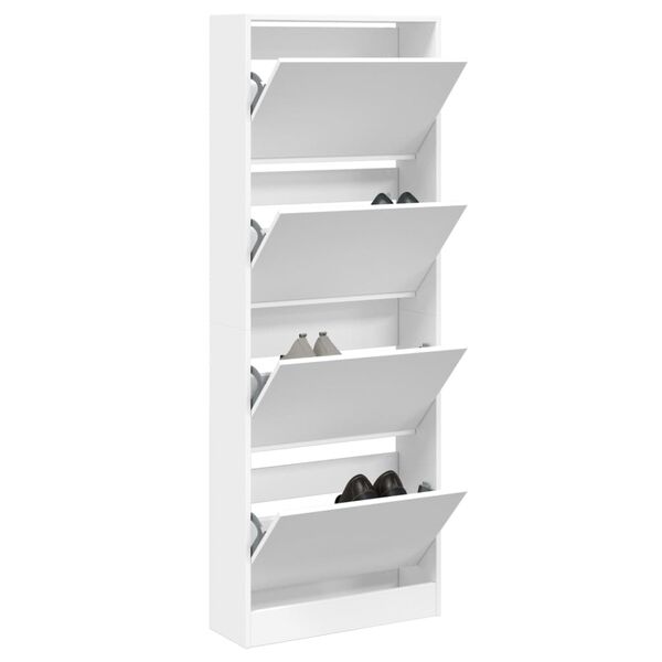 vidaXL Armoire à chaussures blanc 60x21x163,5 cm bois d'ingénierie