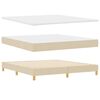 vidaXL Lit boxspring avec matelas Cr&egrave;me 180 x 200 cm tissu