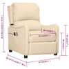 vidaXL Fauteuil électrique de massage Crème Tissu