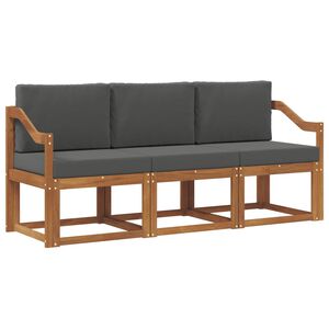 vidaXL Ensemble de canap&eacute;s d'ext&eacute;rieur 3 pcs Naturel et Anthracite