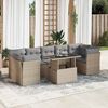 vidaXL Salon de jardin avec coussins 8 pcs beige r&eacute;sine tress&eacute;e