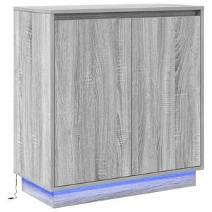 vidaXL Buffet LED Gris Sonoma 71 x 34,5 x 75 cm Bois d'ing&eacute;nierie