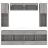 vidaXL Ensemble de meubles TV muraux 6pcs et lumi&egrave;res LED gris b&eacute;ton