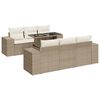 vidaXL Salon de jardin avec coussins 7 pcs beige r&eacute;sine tress&eacute;e