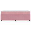 vidaXL Cadre de lit avec matelas Rose 100 x 200 cm Velours