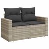vidaXL Salon de jardin 9 pcs avec coussins gris clair résine tressée