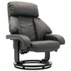 vidaXL Fauteuil TV avec repose-pied Gris Similicuir