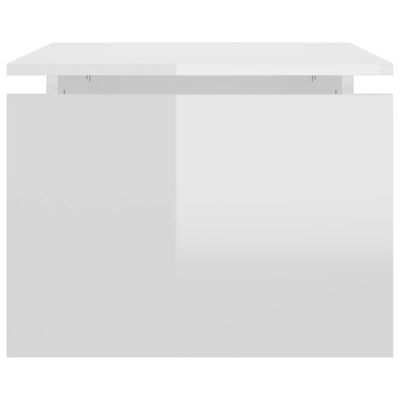 vidaXL Table basse Blanc brillant 68x50x38 cm Aggloméré
