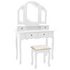 vidaXL Ensemble de coiffeuse et tabouret Blanc 100x40x146 cm Paulownia