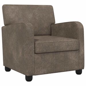 vidaXL Fauteuil Gris fonc&eacute; Simili daim