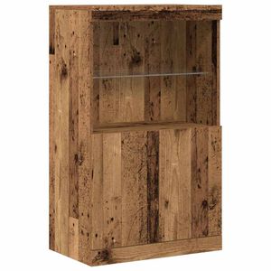 vidaXL Buffet LED Marron 60 x 37 x 100 cm Bois d'ing&eacute;nierie