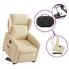 vidaXL Fauteuil inclinable &eacute;lectrique cr&egrave;me tissu