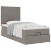 vidaXL Cadre de lit ottoman avec matelas taupe 80x200 cm tissu