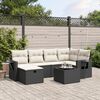vidaXL Salon de jardin 7 pcs avec coussins noir r&eacute;sine tress&eacute;e