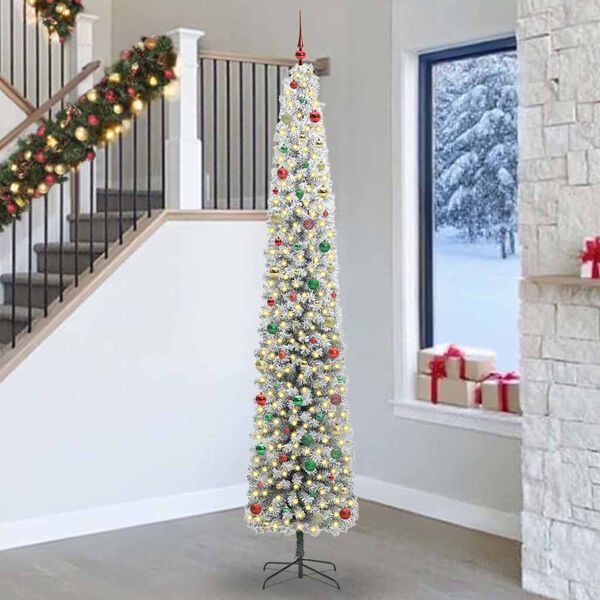 vidaXL Sapin de No&euml;l artificiel Vert 270 cm PVC et acier et plastique