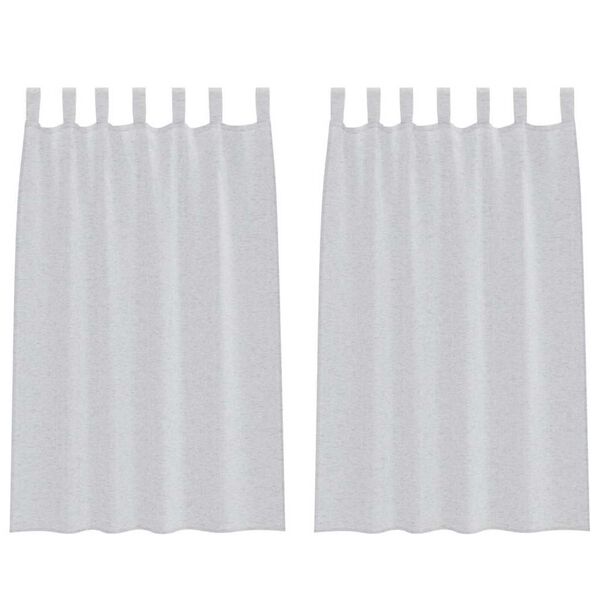 vidaXL Rideau en Voile 2 pcs Gris clair 175 x 140 cm Polyester