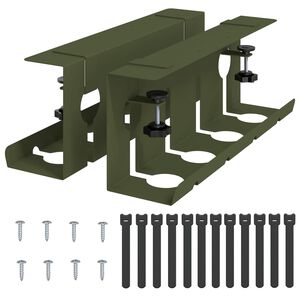 vidaXL Plateau de gestion de c&acirc;bles sous le bureau 2 pc Vert olive