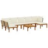 vidaXL 8 pc Bois d'acacia massif et corde Naturel